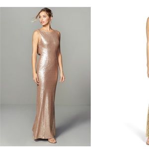 Lulus Matt rose gold sequin dress-small